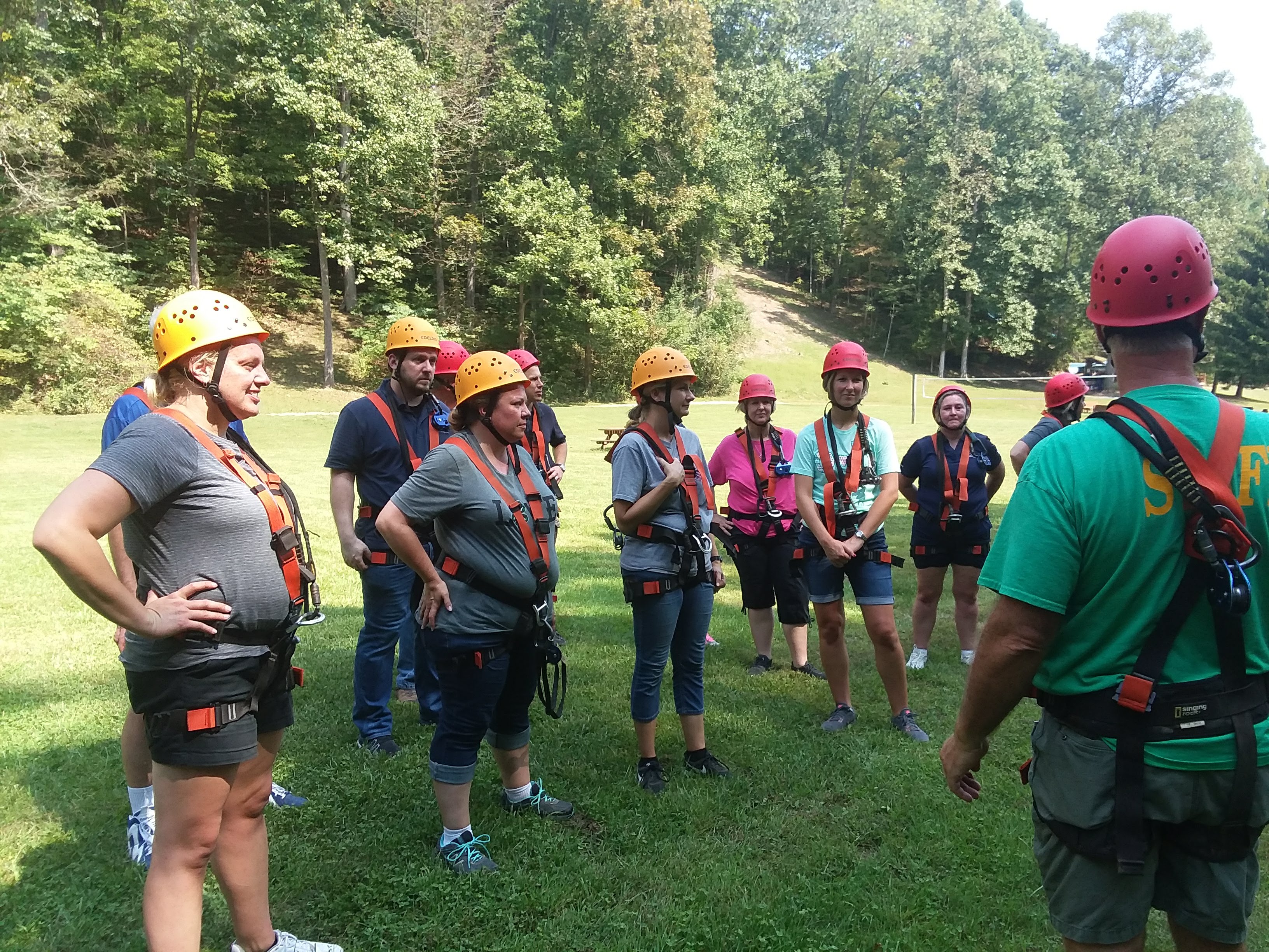 Adult Participants Ziplining
